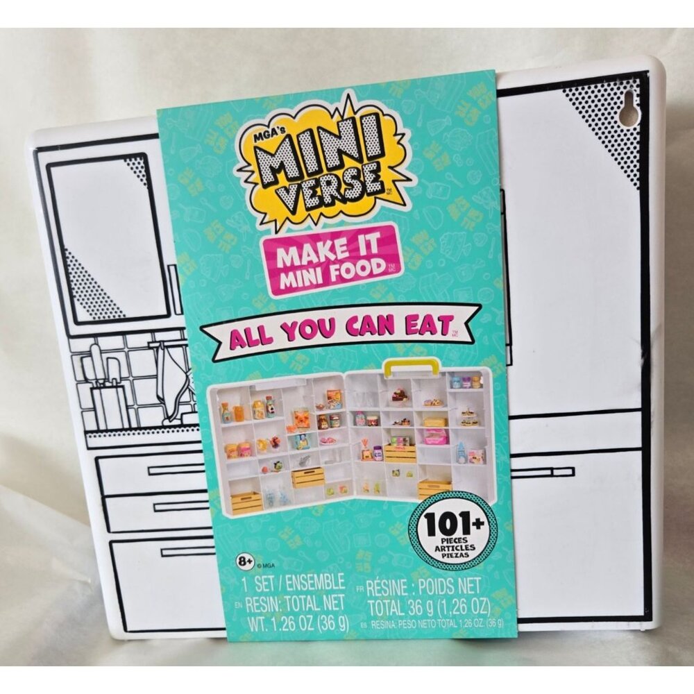 MGA's Mini Verse Make It Mini Food 101+ Piece Set Play Time Grocery Fun Pop Art